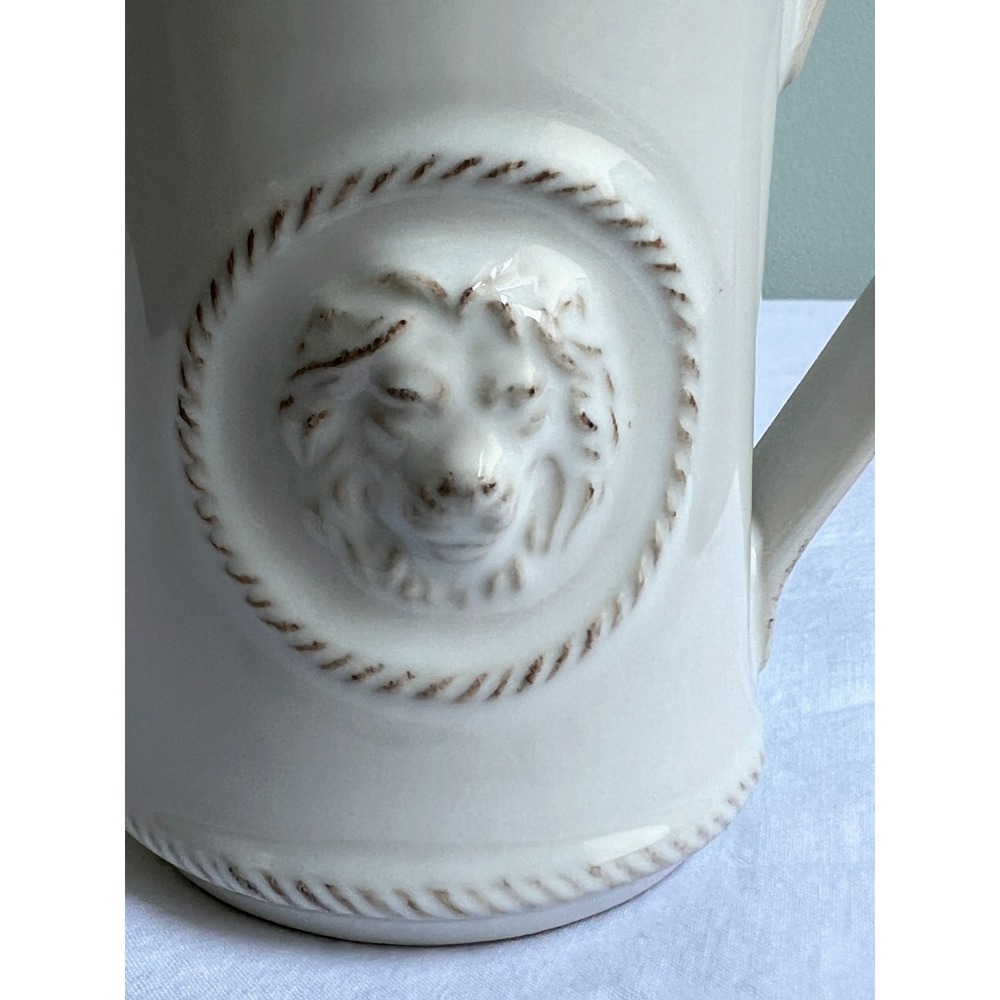 Juliska Ceramics Courage Lion Berry & Thread Whitewash Mug Coffee Cup Excellent - Picture 2 of 8